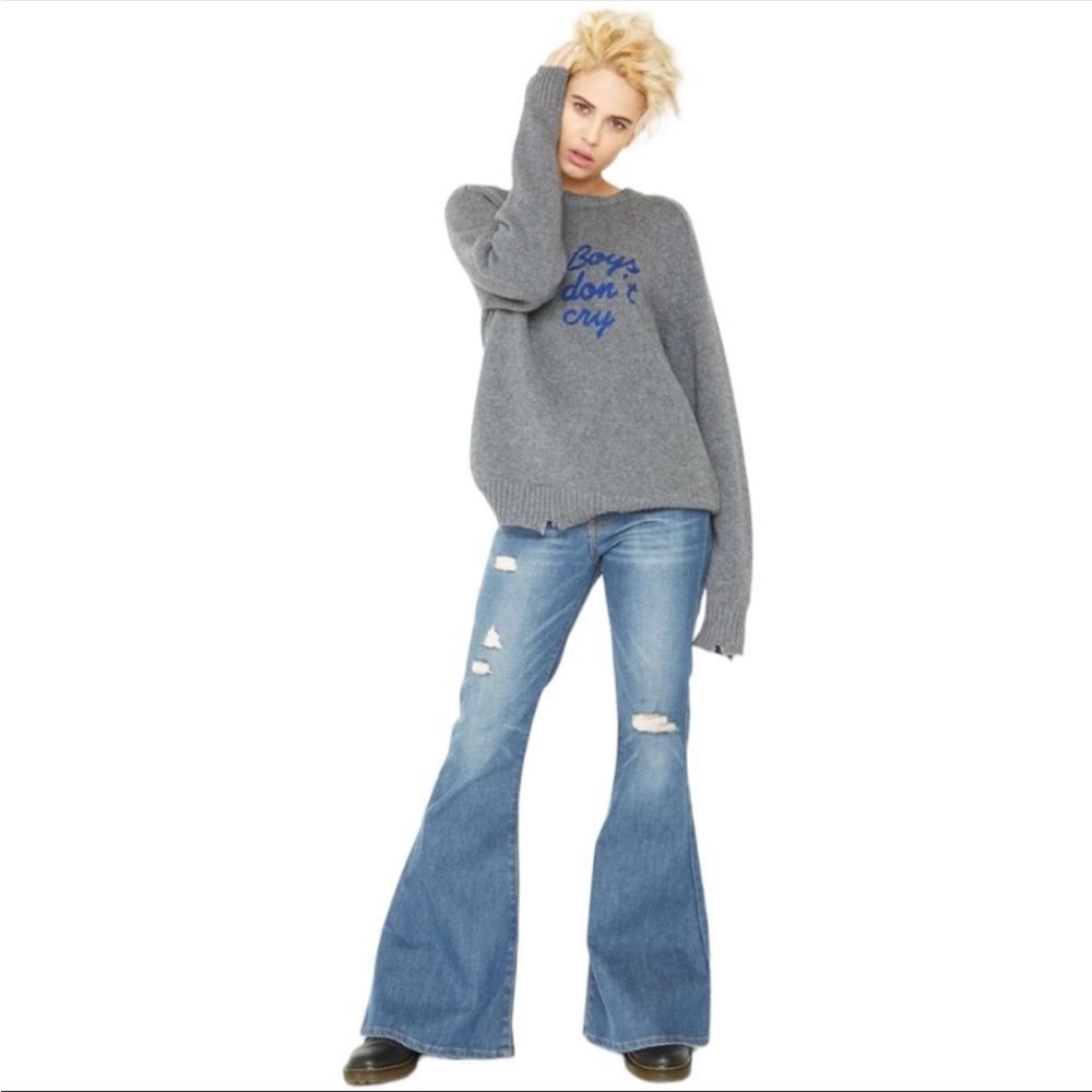 NWT Sandrine Rose Super Flare Distressed Jeans